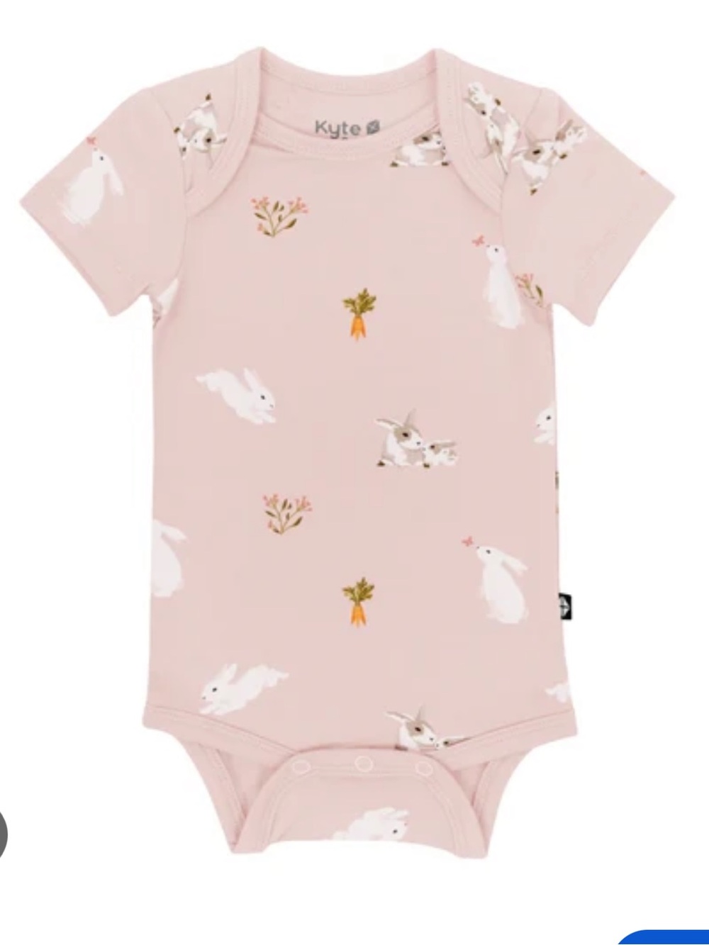 Kyte BABY Soft Pink Bunny & Carrot Print One-Piece Bodysuit